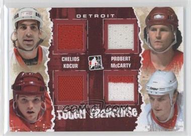 2013-14 In the Game Enforcers II - Tough Franchise Game-Used Jersey - Red #TF-06 - Chris Chelios, Bob Probert, Darren McCarty, Joe Kocur