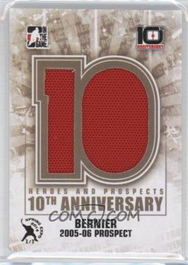 2013-14 In the Game Heroes and Prospects - 10th Anniversary Game-Used Memorabilia - 2014 Spring Expo #AP-90 - Jonathan Bernier /1