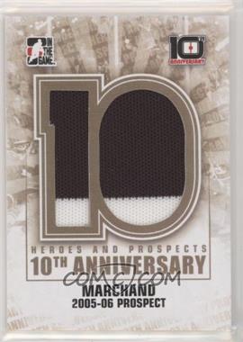 2013-14 In the Game Heroes and Prospects - 10th Anniversary Game-Used Memorabilia #AP-89 - Brad Marchand /90