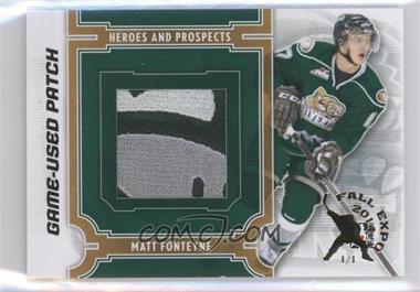 2013-14 In the Game Heroes and Prospects - Game-Used - Black Patch 2014 Fall Expo #M-21 - Matt Fonteyne /1