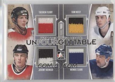 2013-14 In the Game Ultimate Tough Decade Superbox - UnFOURgettable Jerseys - Silver #U-12 - Theoren Fleury, Jeremy Roenick, Cam Neely, Wendel Clark /9