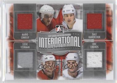 2013-14 In the Game-Used - International Influence Quad Materials - Silver #II-05 - Mario Lemieux, Dale Hawerchuk, Steve Yzerman, Eric Lindros