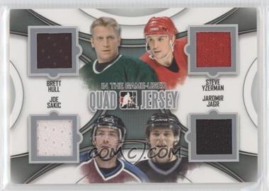 2013-14 In the Game-Used - Quad Jersey - Silver #QJ-01 - Brett Hull, Steve Yzerman, Joe Sakic, Jaromir Jagr