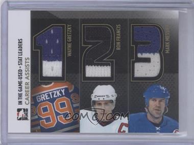 2013-14 In the Game-Used - Stat Leaders - Gold #SL-02 - Career Assists (Wayne Gretzky, Ron Francis, Mark Messier)