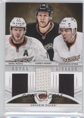 2013-14 Panini Crown Royale - Royal Lineage Materials #RL-ANA - Saku Koivu, Corey Perry, Emerson Etem