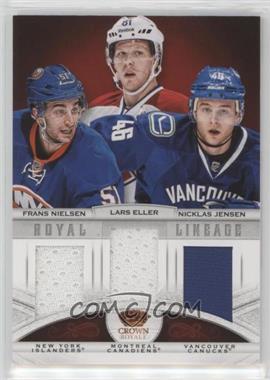 2013-14 Panini Crown Royale - Royal Lineage Materials #RL-DEN - Frans Nielsen, Lars Eller, Nicklas Jensen