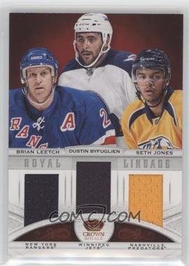 2013-14 Panini Crown Royale - Royal Lineage Materials #RL-US1 - Brian Leetch, Dustin Byfuglien, Seth Jones