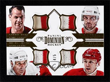 2013-14 Panini Dominion - Quad Jerseys - Prime #Q-RDW - Gordie Howe, Steve Yzerman, Brendan Shanahan, Igor Larionov /5