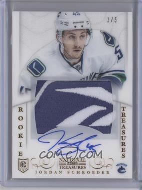 2013-14 Panini National Treasures - [Base] - Brand Logo #173 - Rookie Treasures Patch Autograph - Jordan Schroeder /5