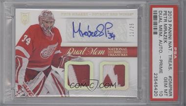 2013-14 Panini National Treasures - Dual Memorabilia Autograph - Prime #DM-PMR - Petr Mrazek /25 [PSA 10 GEM MT]