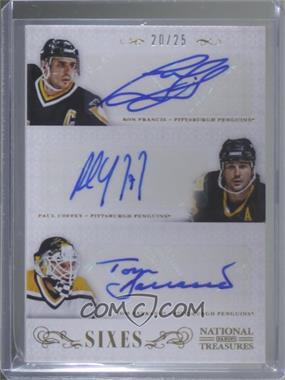 2013-14 Panini National Treasures - Sixes #6S-PIT - Evgeni Malkin, Kris Letang, Marc-Andre Fleury, Paul Coffey, Ron Francis, Tom Barrasso /25