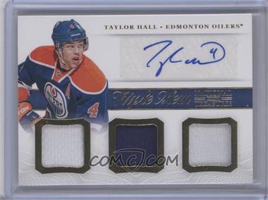 2013-14 Panini National Treasures - Triple Memorabilia Autographs #TM-TH - Taylor Hall