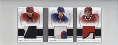 2013-14 Panini National Treasures - Triplet Booklet - Patch #TR-BRO - Jared Staal, Jordan Staal, Marc Staal /25