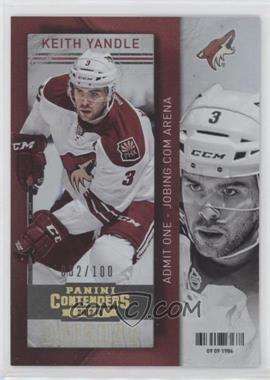 2013-14 Panini Playoff Contenders - [Base] - Gold #20 - Keith Yandle /100