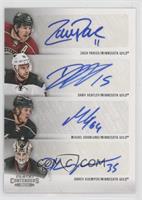 Dany Heatley, Darcy Kuemper, Mikael Granlund, Zach Parise