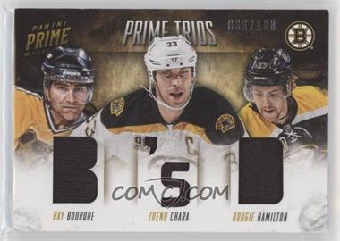 2013-14 Panini Prime - Prime Trios #T-BCH - Ray Bourque, Zdeno Chara, Dougie Hamilton /100