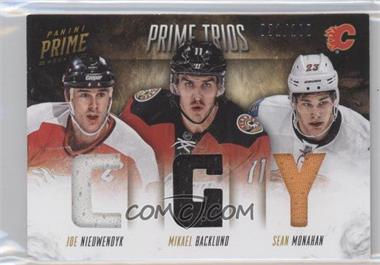 2013-14 Panini Prime - Prime Trios #T-CGY - Joe Nieuwendyk, Mikael Backlund, Sean Monahan /100