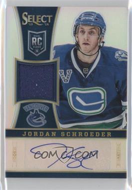 2013-14 Panini Select - [Base] - Rookie Jersey Autographs Silver Prizm #237 - Jordan Schroeder /99