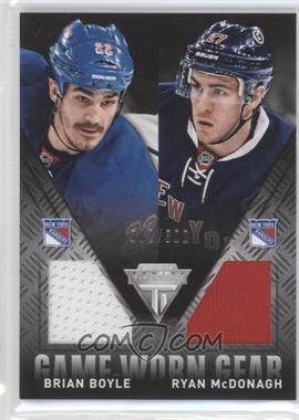 2013-14 Panini Titanium - Game-Worn Gear Combo Materials #GD-NYR - Brian Boyle, Ryan McDonagh /300