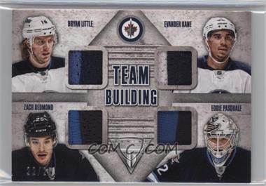 2013-14 Panini Titanium - Team Building Quad Materials - Prime #TB-JET - Bryan Little, Evander Kane, Zach Redmond, Edward Pasquale /25