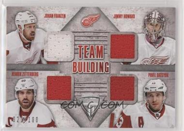 2013-14 Panini Titanium - Team Building Quad Materials #TB-DET - Johan Franzen, Jimmy Howard, Henrik Zetterberg, Pavel Datsyuk /100