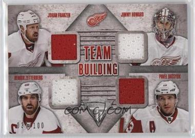 2013-14 Panini Titanium - Team Building Quad Materials #TB-DET - Johan Franzen, Jimmy Howard, Henrik Zetterberg, Pavel Datsyuk /100