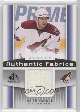 2013-14 SP Game Used Edition - Authentic Fabrics - Jerseys #AF-KY - Keith Yandle