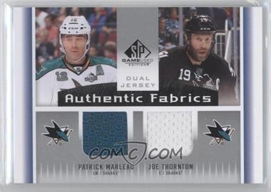 2013-14 SP Game Used Edition - Authentic Fabrics Dual - Jerseys #AF2-MT - Patrick Marleau, Joe Thornton