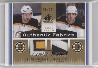 2013-14 SP Game Used Edition - Authentic Fabrics Dual - Patch #AF2-BL - Patrice Bergeron, Milan Lucic /25