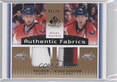 2013-14 SP Game Used Edition - Authentic Fabrics Dual - Patch #AF2-GB - Nicklas Backstrom, Mike Green /25