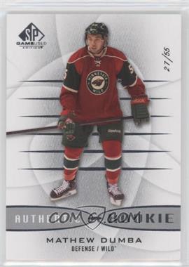 2013-14 SP Game Used Edition - [Base] #149 - Authentic Rookies - Mathew Dumba /55
