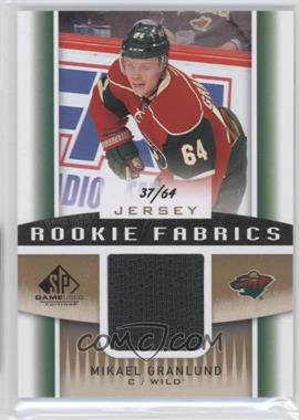 2013-14 SP Game Used Edition - Rookie Fabrics - Gold Jerseys #RF-GR - Mikael Granlund /64