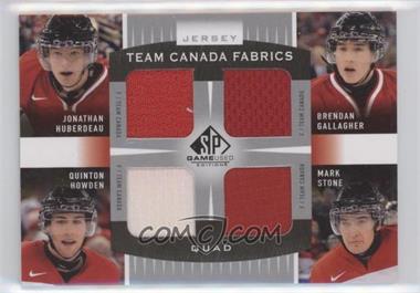 2013-14 SP Game Used Edition - Team Canada Fabrics Quad - Jerseys #TC4-2012F - Brendan Gallagher, Mark Stone, Jonathan Huberdeau, Quinton Howden
