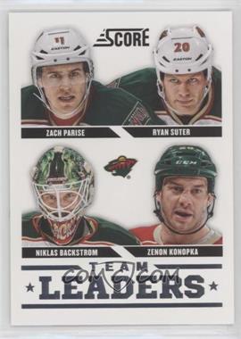 2013-14 Score - [Base] - Red Back #564 - Team Leaders - Zach Parise, Ryan Suter, Niklas Backstrom, Zenon Konopka