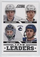 Team Leaders - Alexandre Burrows, Henrik Sedin, Cory Schneider, Tom Sestito