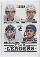 Team Leaders - Alexandre Burrows, Henrik Sedin, Cory Schneider, Tom Sestito