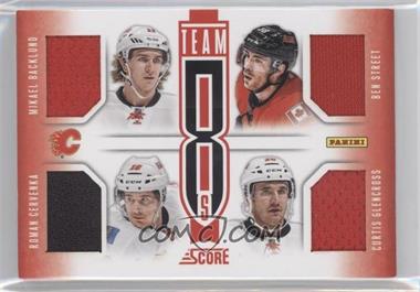 2013-14 Score - Team 8s Jerseys #T8-CAL - Ben Street, Curtis Glencross, Derek Smith, Matt Stajan, Mikael Backlund, Alex Tanguay, Miikka Kiprusoff, Roman Cervenka