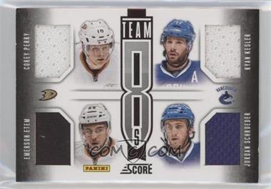 2013-14 Score - Team 8s Jerseys #T8-PAC - Corey Perry, Joe Thornton, Jordan Schroeder, Nail Yakupov, Emerson Etem, Justin Schultz, Patrick Marleau, Ryan Kesler [EX to NM]