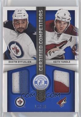 2013-14 Totally Certified - Certified Competitors Dual Jerseys - Blue Prime #CC-BY - Dustin Byfuglien, Keith Yandle /50
