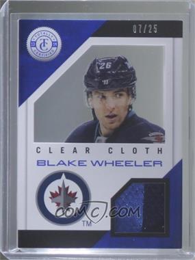 2013-14 Totally Certified - Clear Cloth Jerseys - Blue Prime #CL-BW - Blake Wheeler /25