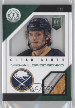 2013-14 Totally Certified - Clear Cloth Jerseys - Green Patch #CL-MIK - Mikhail Grigorenko /5