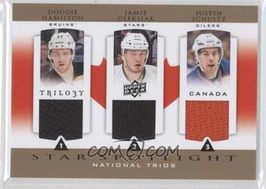 2013-14 Upper Deck Trilogy - Three Star Spotlight Jerseys - National Trios #CAN-ROOKD - Dougie Hamilton, Jamie Oleksiak, Justin Schultz