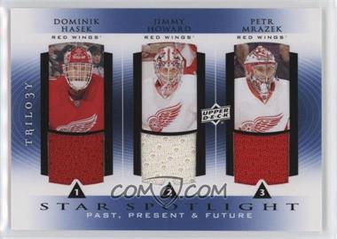 2013-14 Upper Deck Trilogy - Three Star Spotlight Jerseys - Past, Present & Future #PPF-DRW - Jim Howard, Dominik Hasek, Petr Mrazek