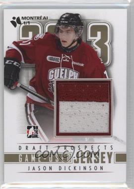 2013 In the Game Draft Prospects - Game-Used - Gold Jersey Montreal Card Show #M-12 - Jason Dickinson /1