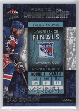 2014-15 Fleer Ultra - Road to the Championship #RTCNYR-BR.10 - Brad Richards (Round 3 - 5/29/14) [Noted]