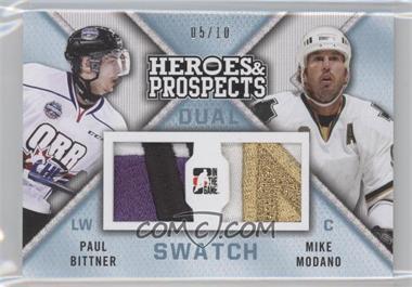 2014-15 In the Game Heroes and Prospects - Dual Swatch Patch - Blue #HPP-06 - Paul Bittner, Mike Modano /10
