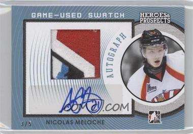 2014-15 In the Game Heroes and Prospects - Game Used Autographed Patch - Blue #GUPA-15 - Nicolas Meloche /5