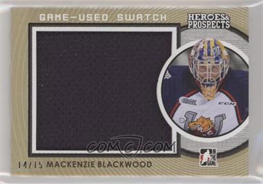 2014-15 In the Game Heroes and Prospects - Game Used Jersey - Gold #GUJ-10 - Mackenzie Blackwood /15