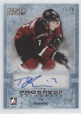 2014-15 In the Game Heroes and Prospects - Prospect Autographs - Blue #89 - Ty Ronning /50