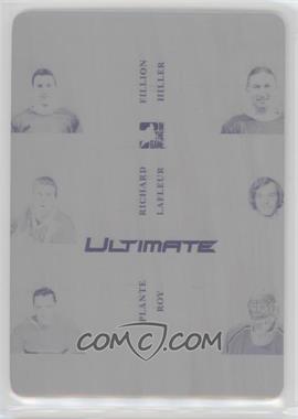 2014-15 In the Game Ultimate Memorabilia 14th Edition - Ultimate Legendary Sweaters 6 - Printing Plate Black #LS6-9 - Robert Fillion, Dutch Hiller, Maurice Richard, Guy Lafleur, Jacques Plante, Patrick Roy /1